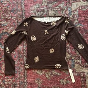 Reformation Wiley Knit Top Brown - Size M